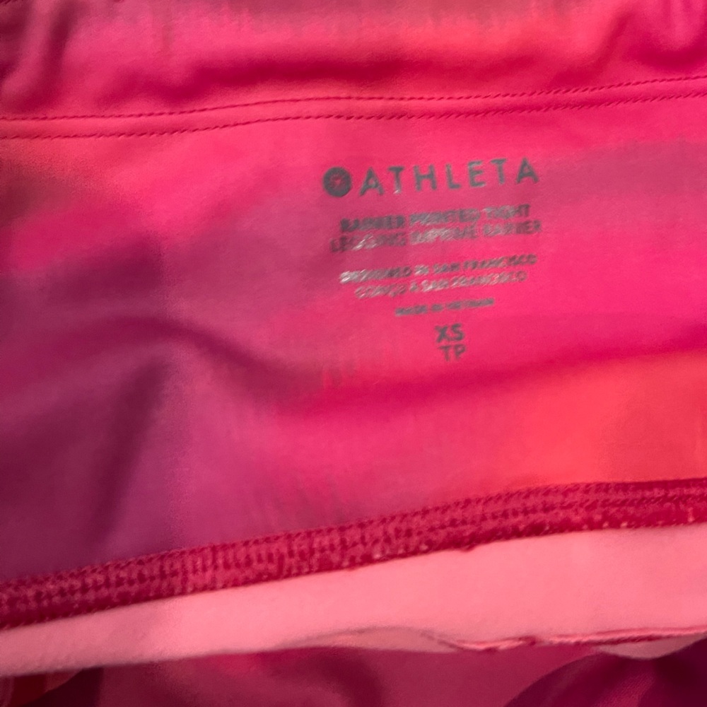 guc Athleta rainier printed tight Pink and Orange Leggings xs - Picture 7 of 11